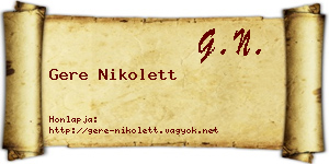 Gere Nikolett névjegykártya